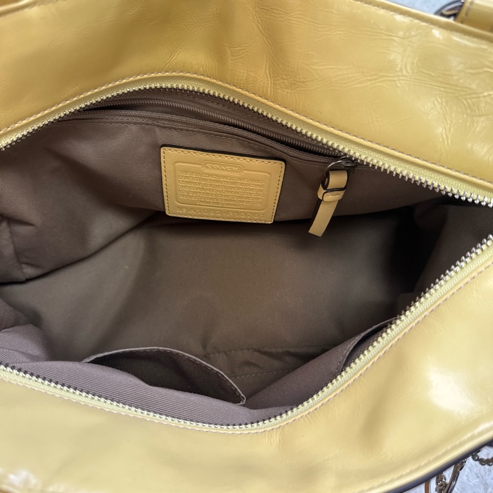 Coach Yellow Vintage Summer Tote Bag - Picture 7 of 8